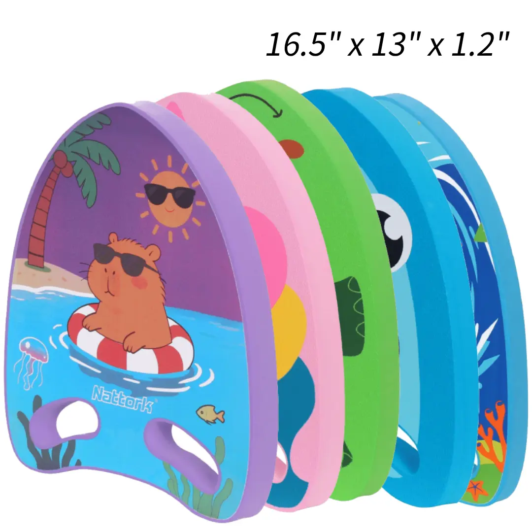Cartoon Kids Swim Kickboard - Lightweight EVA Foam Swimming Training Equipment with Handles, Fun Pool Float for Toddler Beginner Swimmers, Summer Water Play Gift for Boys Girls