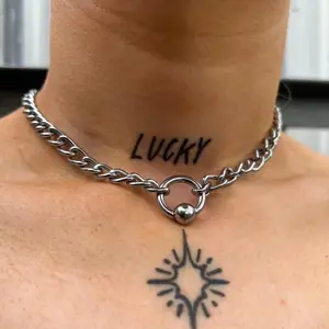 Minimalist Cool Rock Geometric Round Circle Short Choker Necklaces Hip Hop Clavicle Chains for Men Women Korean Fashion Jewelry