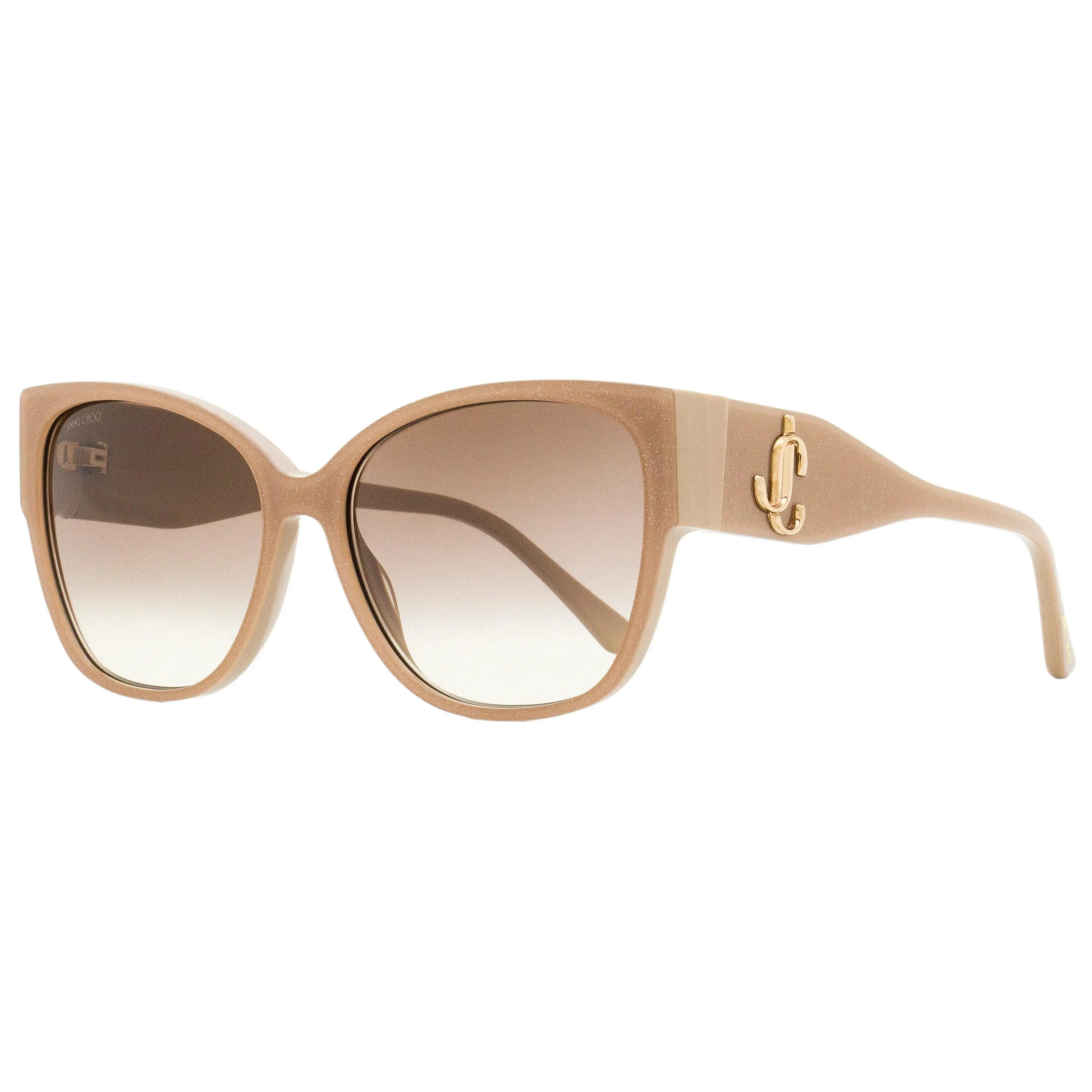 Jimmy Choo Butterfly Shay Nude Glitter Sunglasses, 58mm, Trendy Fashion Shades, Logos
