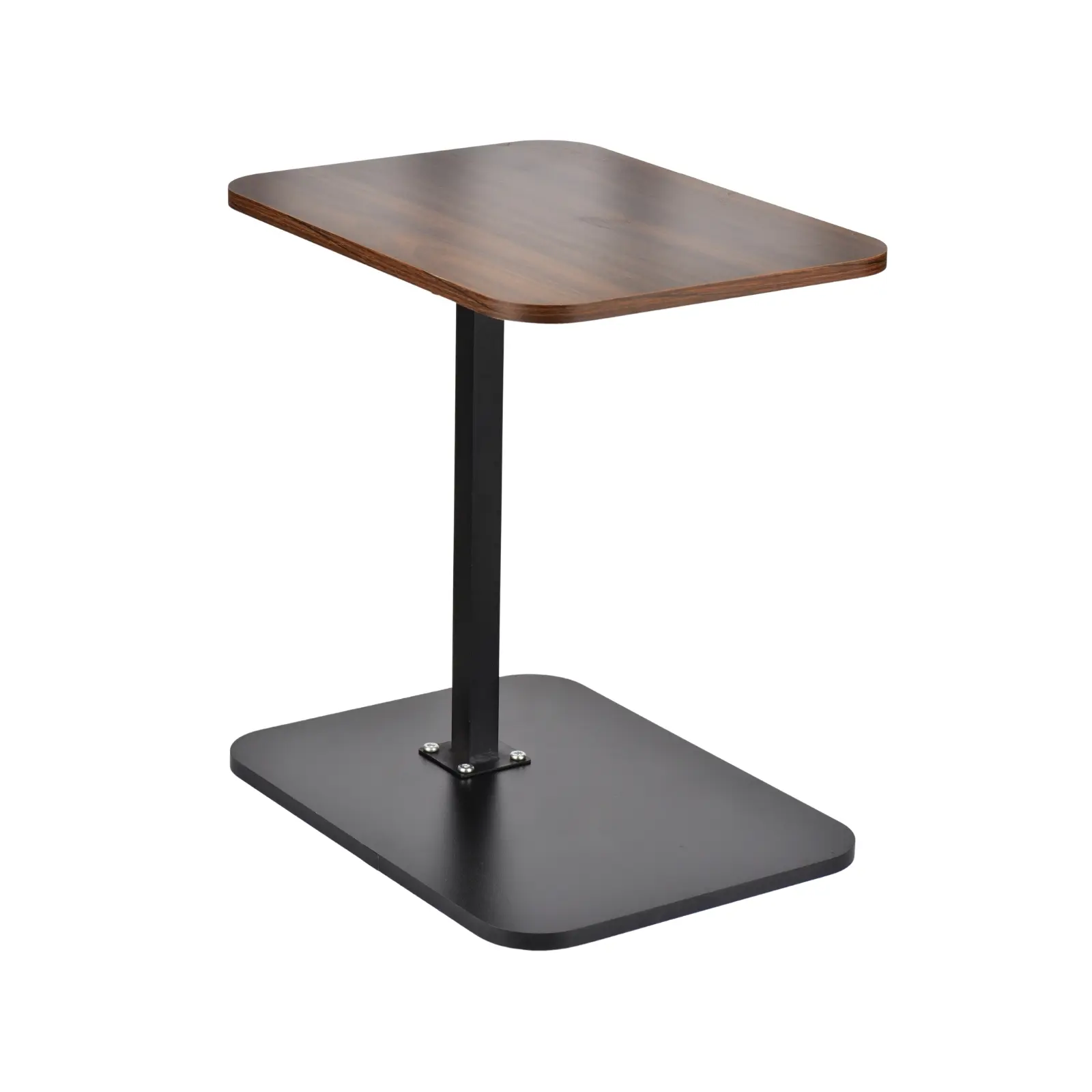 Adjustable Swivel TV Tray & Couch Side Table, Heavy Duty C-Shaped End Table with Natural Wood Top for Eating, Living Room, Bedroom, and Bathroom Use Wood Sofa Table