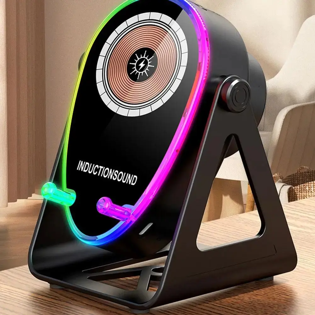 3 In 1 Smart Sensor Speaker Phone Stand With Wireless Charger & Fast Charge 15W Speakerphone For Home Office Desk Multifunctional Charger Led Charging Station Cell Phone Charger Charger Ready