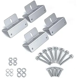 PowMr Solar Panel Mounting Z Brackets Lightweight Aluminum Corrosion-Free Construction for RVs, Trailers, Boats, Yachts, Wall and Other Off Gird Roof Installation, one set of 4 Units