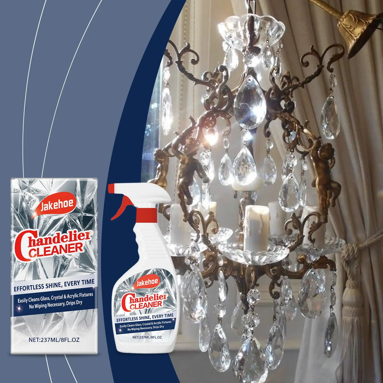 Chandelier Cleaning Spray, Home Use No Disassembly, Convenient Stain Removal, Bright and Clean, Marker Pen Type Cleaner, Home Cleaning Supplies