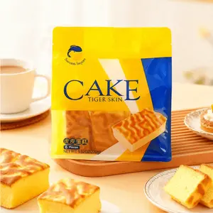 Tiger Skin Snack Cake, 6 Individually Wrapped Pieces, 270g/ Pack, Made with Milk & Fresh Eggs, Asian Snacks for Breakfast & Gatherings, Pantry Food
