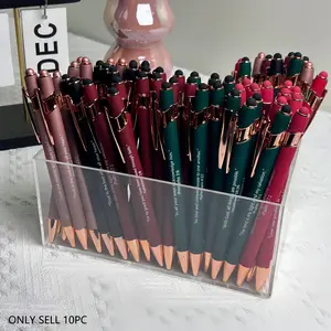 Retractable Ballpoint Pen, 10pcs/set Creative Bible Verse Quote Ink Ballpoint Pen with Tip, Writing Pen for School & Office, Writing Tools