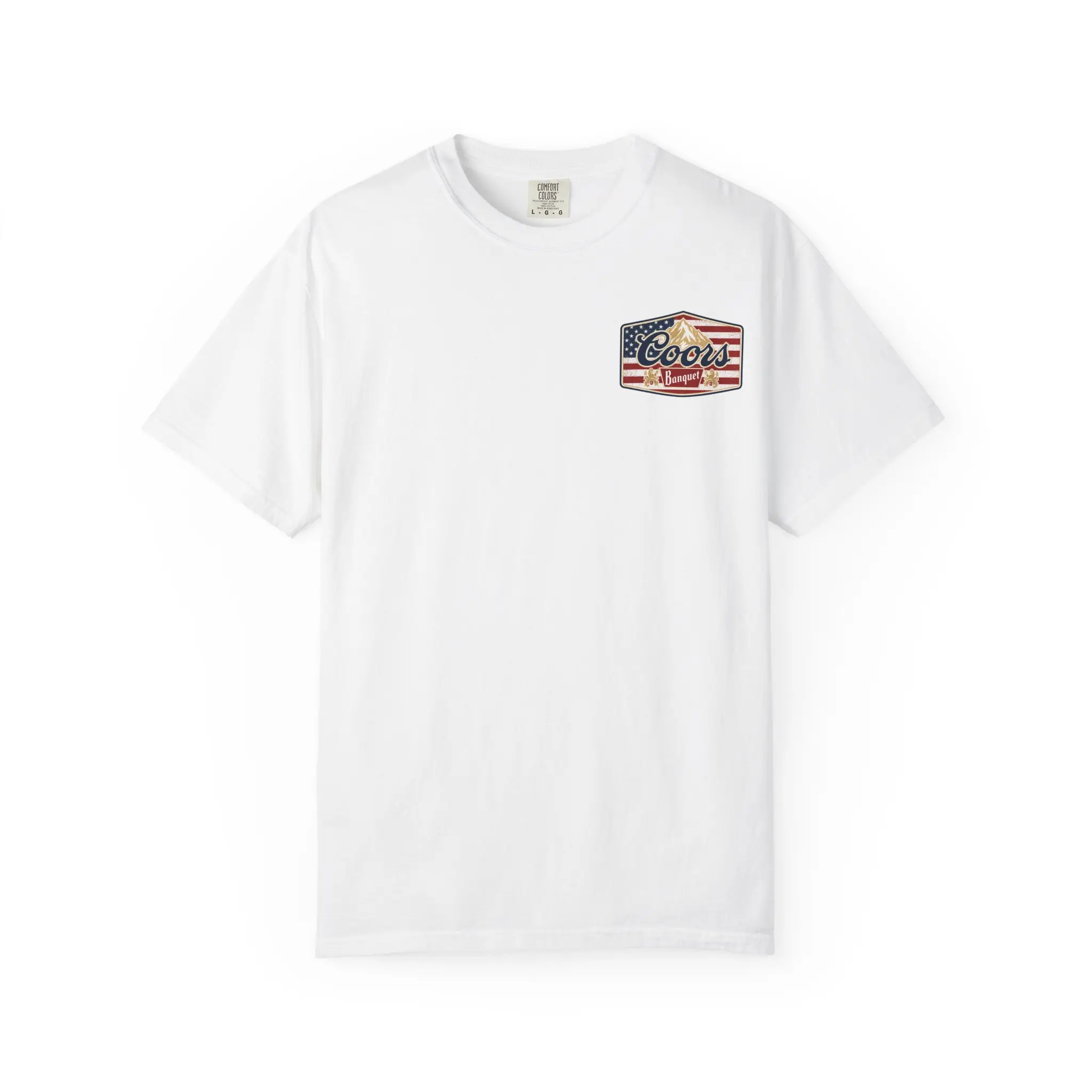 Coors Banquet American Flag - Unisex Garment-Dyed T-shirt