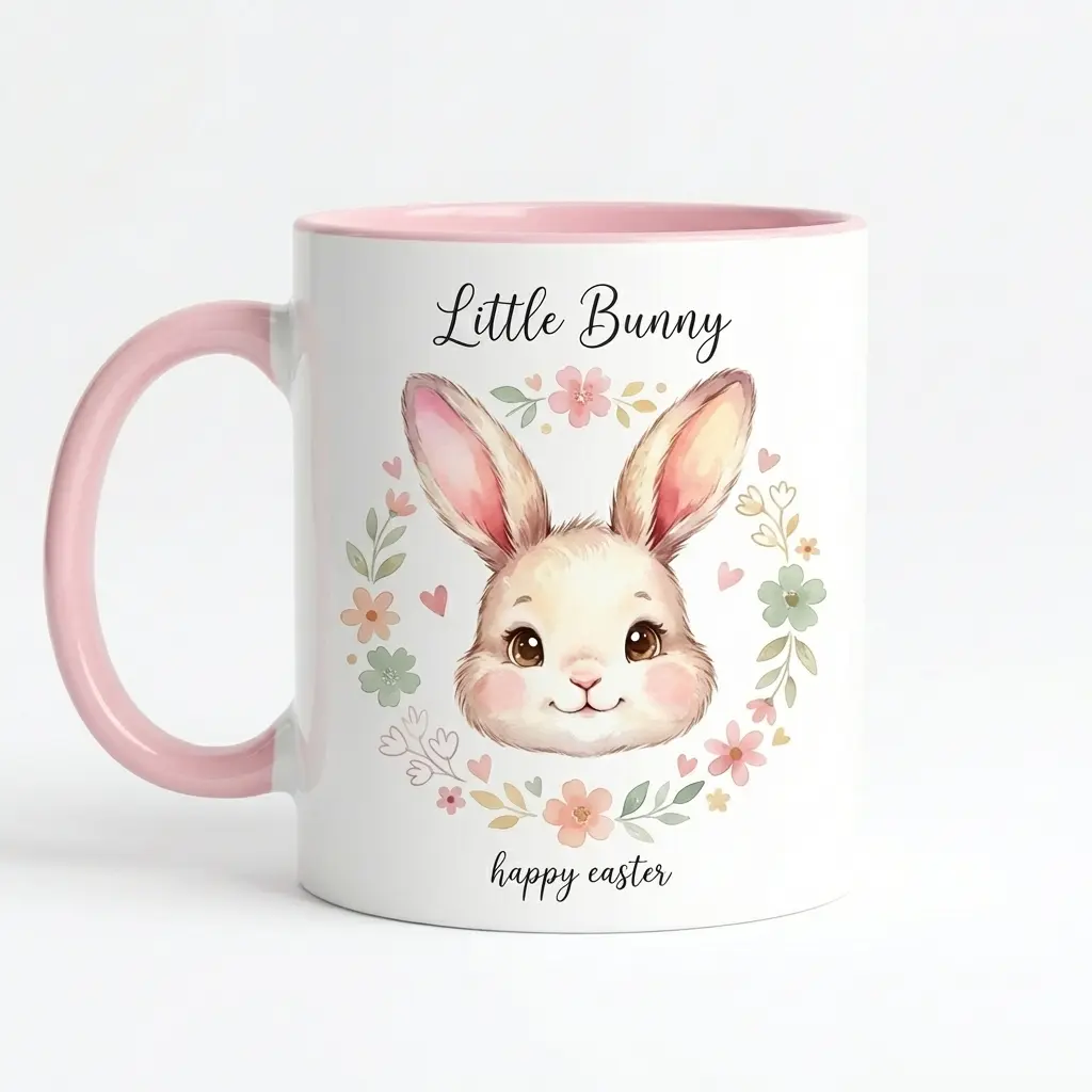 Personalized Easter Bunny Mug – Custom Name Kids Coffee Cup, Cute Bunny Gift for Children, Easter Day