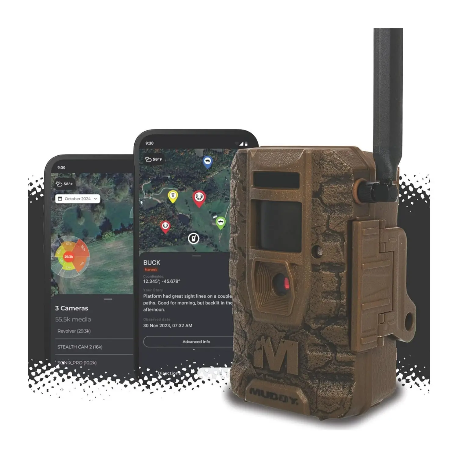 Muddy Outdoors Mitigator 3.0 Cellular Game & Trail Camera (2-Pack, Dual Camera Pack) – 36MP, 80FT Range, for Outdoor Hunters, Compatible with SD Cards