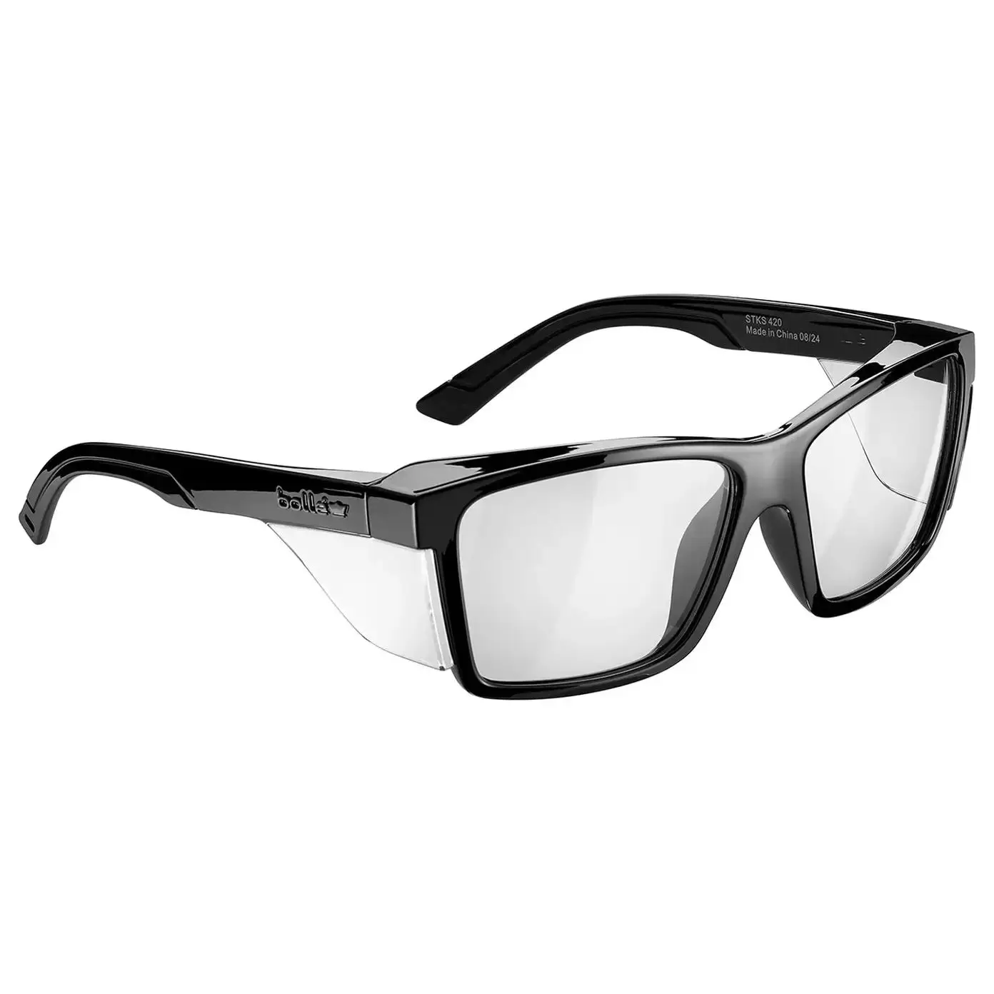 Bolle Safety STKS 420 Safety Glasses Goggles - Retro Frame Style, ANSI Z87.1 Certified, Polycarbonate, Eco-Friendly, 135 mm Frame Width, Multiple Colors, Polarized Sunglasses for Home Improvement