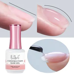 AWStorG 15ml Construction Base Gel, 2-in-1 Base Builder Function Gel for Nail Art, Transparent Self-leveling Hard Gel Polish, LED Long-Lasting Manicures, Uv Light Gel, Builder Gel Nails