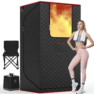 TEHANLD Portable Sauna Box for Home, Personal Steam Nurecover Saunas Heater at Home Use, 3.0L 1200W Steamer, Indoor Foldable Sauna Tent, Dry Sauna SPA Full Body Inflatable Pool