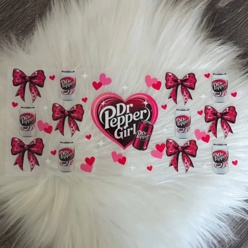 Dr Pep Girl- UVDTF Wrap 16oz Cup Wrap Decorative Stickers Waterproof Glass