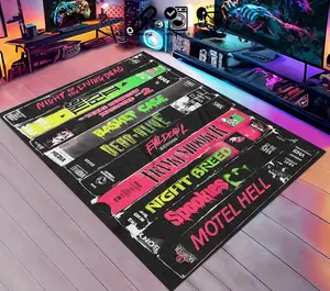 Classic Horror Movies Rug, Nostalgic Retro Style Rug, VHS Case Themed Horror, 80's Nostalgic Rug, Home Theater TV Room Rug, Popular Rug