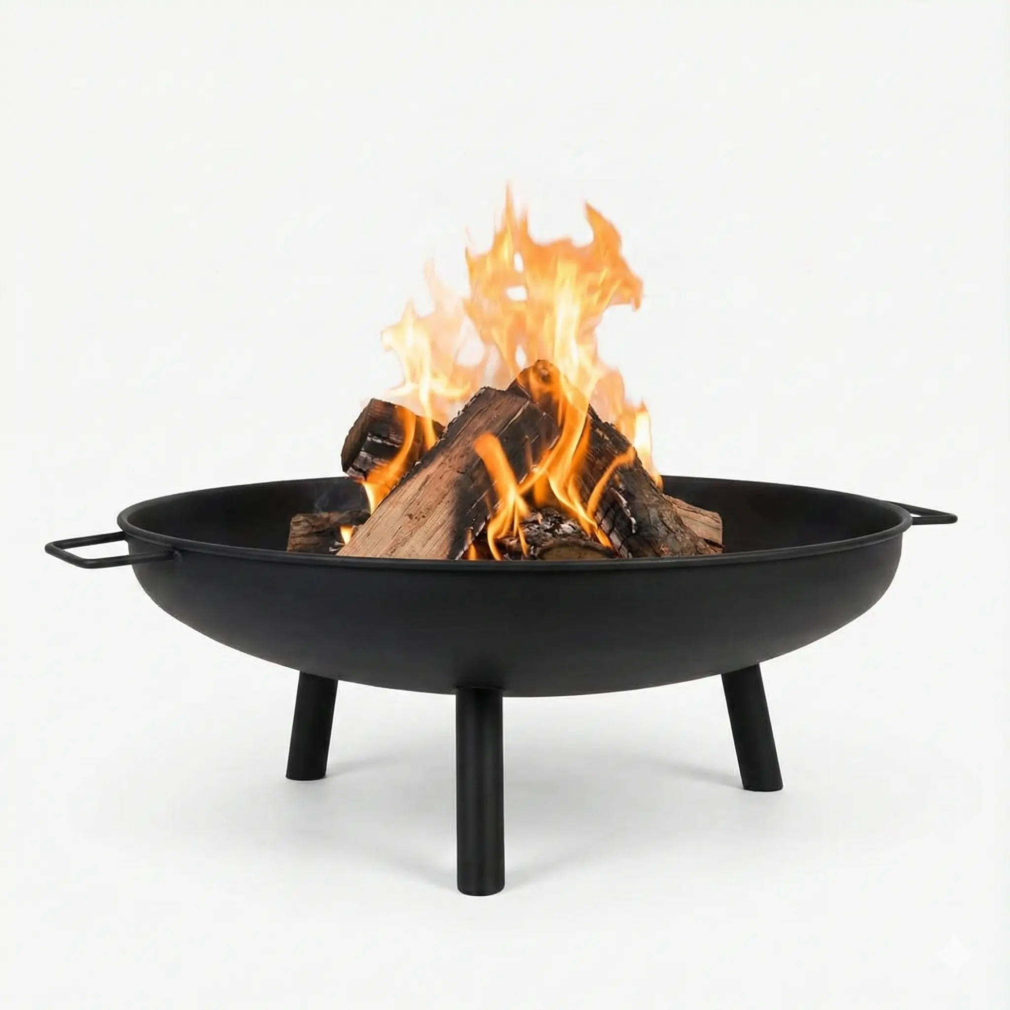 1 x Lifespace 23in Bowl Firepit - Lifespace International LLC Premium Round Wood Burning Firepit, 23-in Diameter, 8.8-in Off-Ground Design, Convenient Handles, Heat Source for Backyard, Beach Day, Watch Party