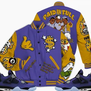 Retro 4 Lakeshow Varsity Jacket, Lakeshow 4s Outfits, Money Paid In Full Unisex T-Shirts To Match Sneakers, Streetwear Style Urban