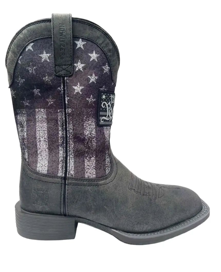 Howitzer Men's Freedom Stamp Statement Boots, Handmade Full Grain Leather Western Footwear with a Padded Cork Insole & Goodyear Welt, Western Ootd, American Traditional