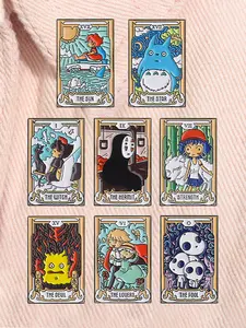 8 Piece Set Cartoon Anime Peripheral Enamel Pins Durable Metal Pins Classic Animation Character Alloy Brooches Lapel Backpack Badge Fashion Jewelry Accessories Gifts for Friends