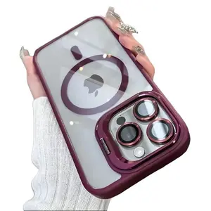 Bracket Lens Film iPhone case 13/14/15/16 Promax High-Transparency Magsafe & Invisible Bracket Compatible Accessories for Cellphone Protection
