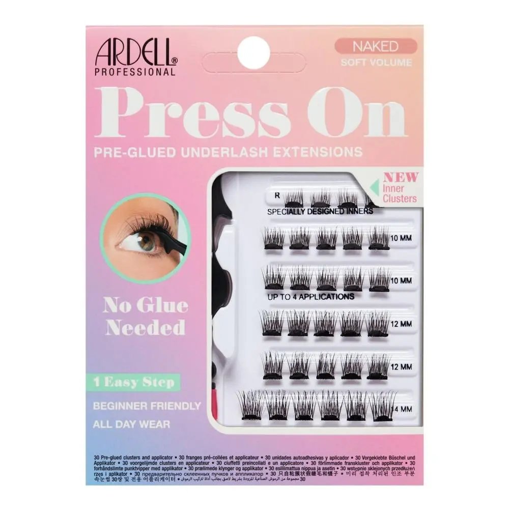 Ardell Naked Soft Volume Pre-Glued Underlash Clusters, DIY Eyelashes Kit for Wispy Fake Lashes with All-Day Hold, 30 Pcs in 3 Lengths (8-12mm), Eyelashes Extensions, Lash Extensions, Wispy Lash Clusters