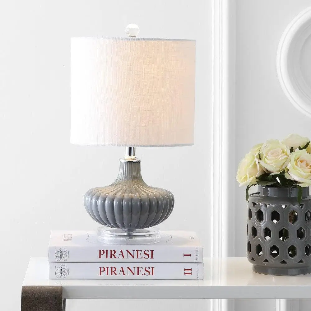 JONATHAN Y Kamille Glass and Lucite LED Table Lamp - Artistic Lamp with Bases & Shades for Bedroom, Living Room, Foyer, Artistic Lamps, Bases & Shades