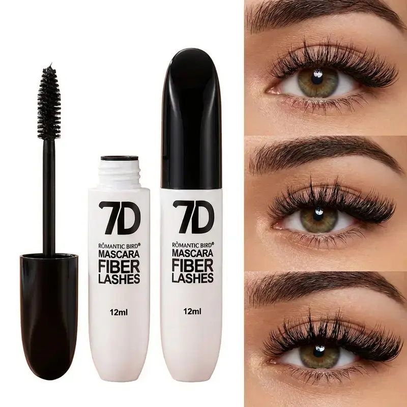 7D Black Mascara Lengthening Volumizing Curling and Defining Eyelash Makeup Waterproof Smudge Resistant Buildable Formula for Bold Fuller Looking Lashes and Defined Eye Makeup Halloween Tiktokshop
