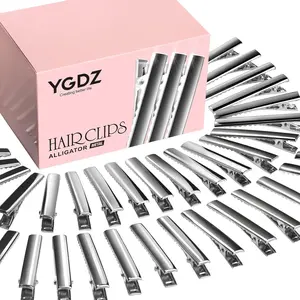 YGDZ Alligator Hair Clips, 150Pcs 1.77 Inch Metal Hair Bow Clips Single Prong Silver Alligator Hair Clips for Bows Making Crafts(4.5Cm)