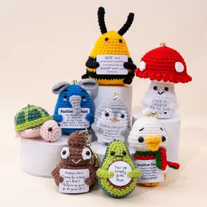 Handmade Crochet Hanging Ornament, Cute Small Animals Turtle Penguin Elephant Mushroom Knitted Dolls, Cute Animal Design, Home Decor Keychain Backpack Charm