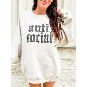 Trendy Anti Social Graphic Pullover