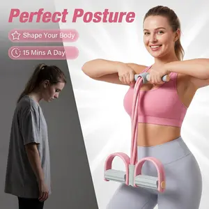 Multi-functional Pedal Resistance Band Trainer – Portable Foot Pedal Fitness Equipment Home Gym Full Body Workout Machine, Exercise Sit-ups, Yoga, Abdominal Training