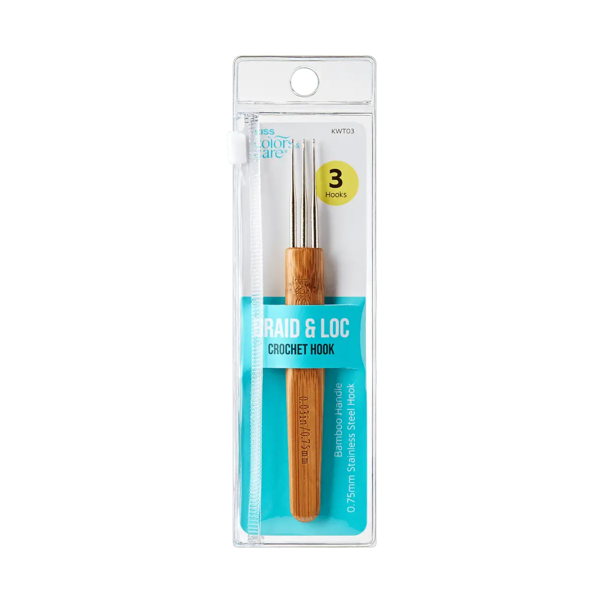 Kiss Colors & Care Braid & Loc Crochet Hook - 3 Hooks | Braiding Hook, Crochet Hook, Hair Accessories
