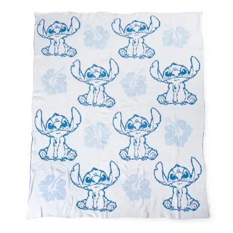 Jay Franco Disney Feather Knit Blanket – 50" x 60" Inch Soft & Cozy Plush Throw for Bedroom & Couch Décor, Official Licensed Product Lilo and Stitch, Angel, Winnie The Pooh, Wall-E, Cartoon Printed Blanket, Decorative Bedroom Blanket