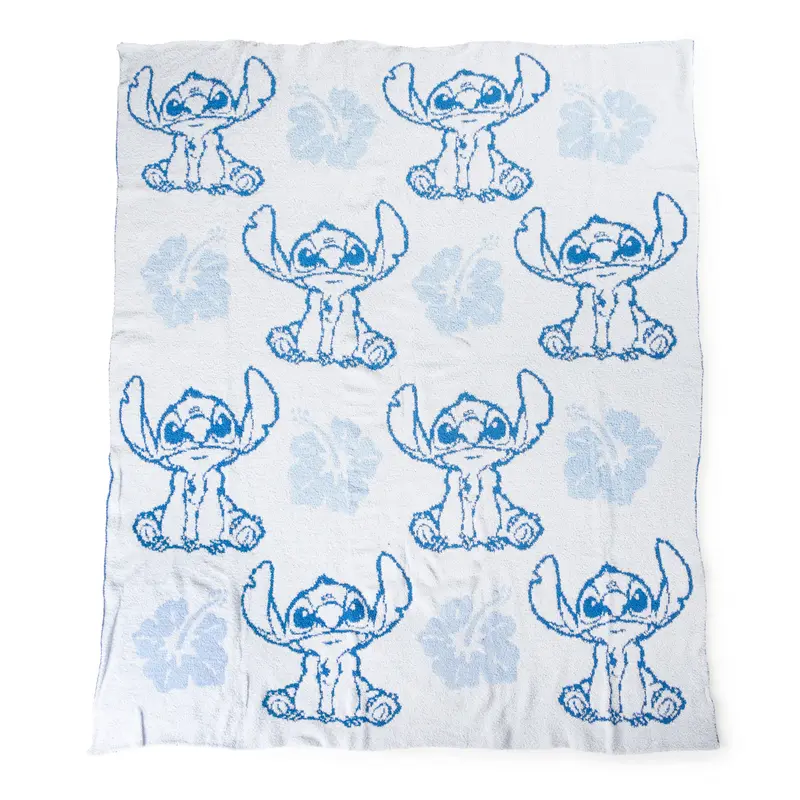 Lilo and Stitch Hawaiian Flower 50x60 Feather Knit Throw