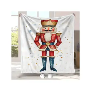 Cozy Nutcracker-Themed Flannel Throw Blanket - Soft, Warm & Versatile For Couch, Bed, Travel | All-Season Home Decor-30*40in