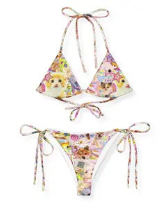 Y2K Inspired Kawaii Cat Harajuku Decora Cutecore Cyber Rave Bikini