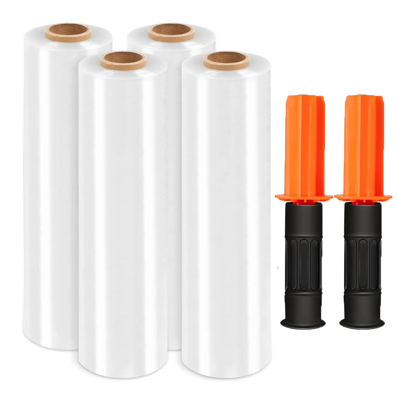 High Quality Heavy-Duty Stretch Wrap Film (15in x 1000ft, 60 Gauge, 2/4 Pack) - Non Toxic, Dirt Proof, Moisture Proof, Extra-Strong, Odor-Free, Convenient for Home Improvement, Moving, Convenience