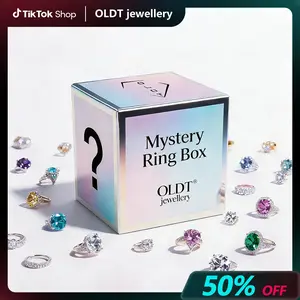 OLDT Mystery Ring Bag – Fashion Jewelry 14K Gold Plating Zircon Rings Thousands of Styles Adjustable Size Fashion Surprise Gift Mystery Boxes Women