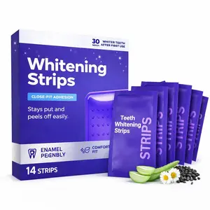 Purple Teeth Whitening Strips – Color Correcting Tooth Whitening for Yellow Teeth, Coffee & Stain Removal, Enamel Safe Whitening Treatment (14 Strips)
