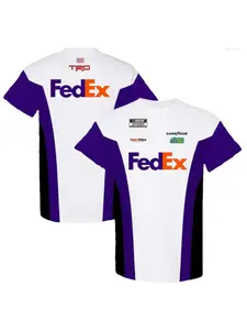 2026 Men's T-shirts Round Neck Training Tops Joe Gibbs Collection Racing Team FedEx Uniform3D Breathable Quick Dry T-shirt Casual Unisex T-shirt Fitness Outfits