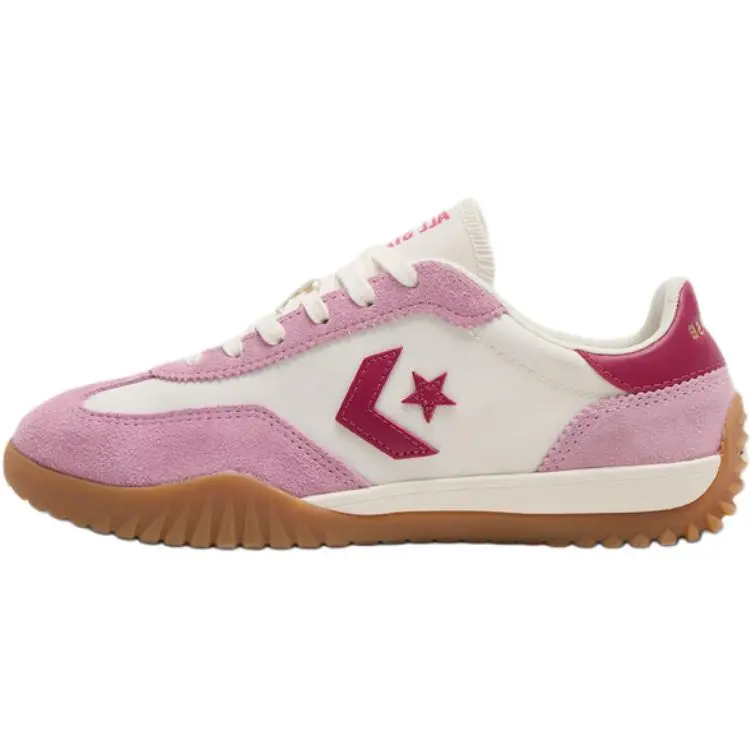 Converse Run Star Trainer Low-Top Unisex Closed Casual Sneakers - Pink and White Maison Mihara Footwear, Durable, Versatile, Comfortable for Everyday Walking, Training Shoes