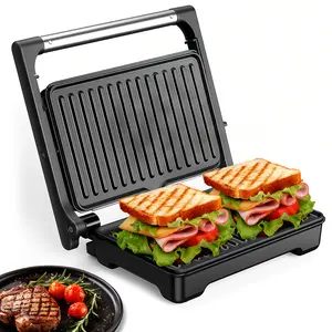 YASHE Sandwich Maker Multi-Function Electric Indoor Grill Mother's Day, Non-Stick Panini Maker, Aluminum plate，with drip tray drain oil toaster