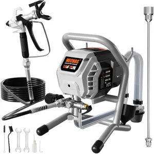 Airless Paint Sprayer - High Efficiency Thinning-Free Electric Spray Gun with Brass Nozzles & Extension Rod, Minimal Overspray for Home Interior/Exterior (Shell-Head airless Paint Sprayer)