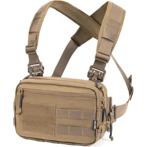 Tactical Chest Rig Bag Concealed Carry CCW Pack Molle Pouch IFAK EMT Medical Organizer for Hunting Shooting Hiking with Quick Release Harness