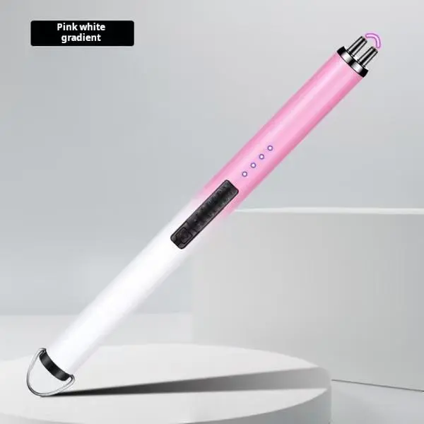 Rechargeable USB Dual Arc Windproof Electronic Candle Lighter with Metal Body, USB Port - Pink-Blue Gradient, Mom/Wife/Sister Gift for Special Occasions, Economical Portable Home Kitchen Tool, Flameless Handheld Lighter Accessory