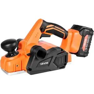VEVOR Cordless Handheld Planer, 3 - 1/4 - Inch Cut Width, 15000 RPM Electric Hand Wood Planer with 4.0 Ah 18V Lithium Battery, Brushless Motor, Adjustable Cut Depth, Dust Collection Bag, for WoodworkingVEVOR Super Brand Day