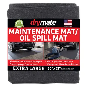 Drymate Maintenance Mat Oil Spill Garage Floor Mat (60" x 72"), Absorbent, Waterproof, Contains Liquids, Protects Garage Surface or Driveway, Reusable, Washable, Durable (USA Made)