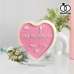 Heart-shaped felt letter board Signs - the perfect choice for parties, wedding announcements and home decoration and decorative products.