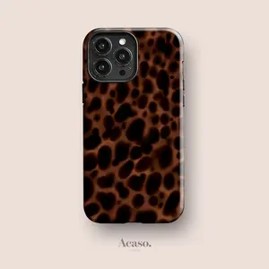 Amber Leopard Print Aesthetic Protective Case |   Fashionable Phone Case for iPhone 17, 17 Air, 16, 15, 14, 13, 12, 11 Pro Max, Pro, Plus |   High Quality Shockproof Cover |   Trendy iPhone Case Shopping Pick
