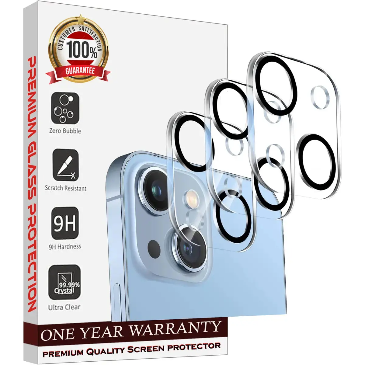 Entronix 3-Pack for iPhone 15, Clear Camera Lens Protector, Easy Installation Cover Protection