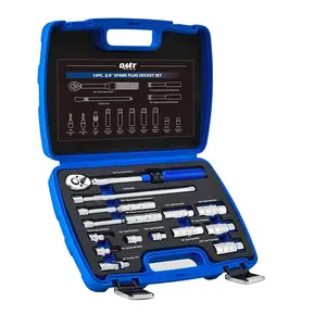 Orion Motor Tech 14pc Spark Plug Socket Set, 3/8 Inch Drive Magnetic Swivel Spark Plug Socket Set with Torque Wrench, Torque Bits, Universal Joint and Extension Bar, 5-45 ft.lb Spark Plug Removal Tool, fathersdaygift