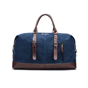 Personalized Duffle Bag, Canvas Travel Bag with Leather Strap, Weekender Bags with Name, Monogram Duffle Bag, Overnight Bag, Gift for Men